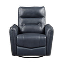 Thomas Swivel Glider Reclining Chair - Blue - Leather