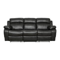 Marille Double Reclining Sofa With Center Drop-Down Cup Holders - Black