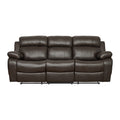 Marille Double Reclining Sofa With Center Drop-Down Cup Holders - Brown