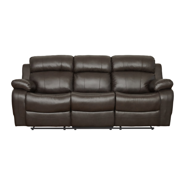 Marille Double Reclining Sofa with Center Drop-Down Cup Holders in Brown - 9724BRW-3