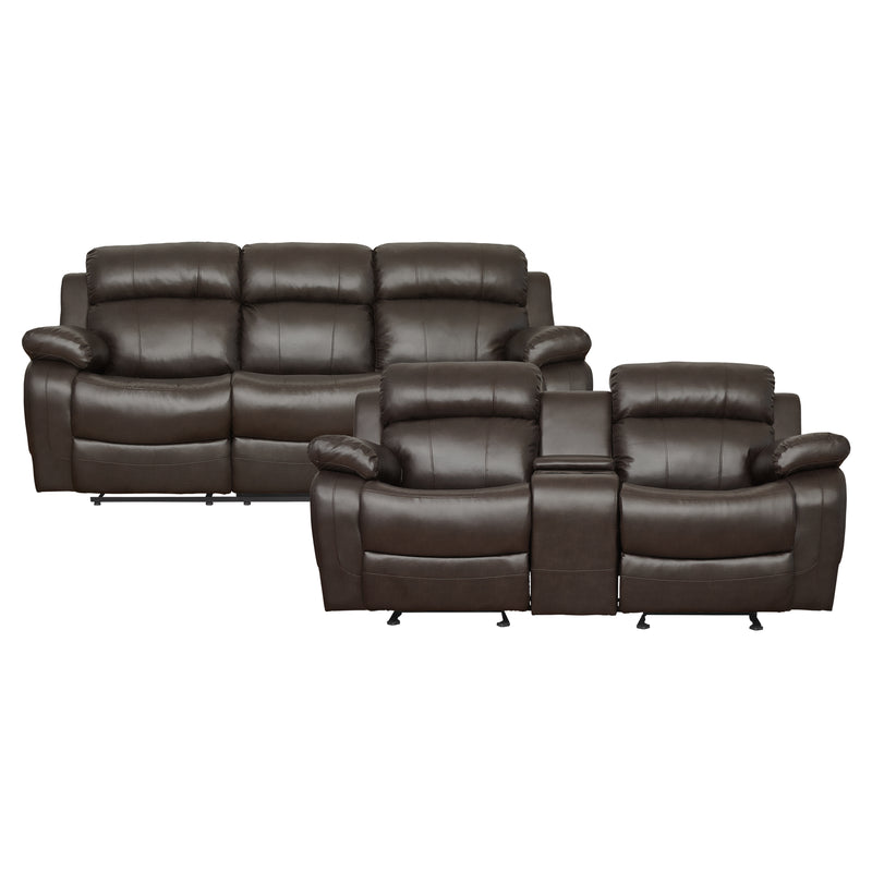 Marille 2pc Set: Sofa, Love in Brown - 9724BRW*2