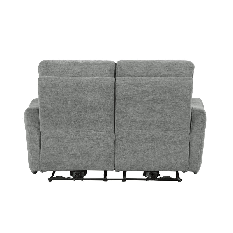 Edition Power Double Lay Flat Reclining Loveseat with Power Headrests and USB Ports in Gray - 9804DV-2PWH