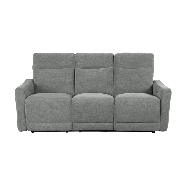 Edition Power Double Lay Flat Reclining Sofa with Power Headrests and USB Ports in Gray - 9804DV-3PWH