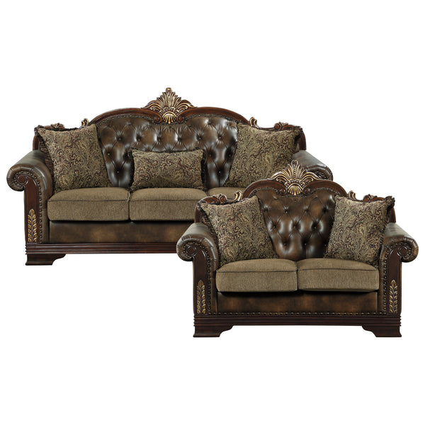 Croydon 2pc Set: Sofa, Love in Brown - 9815*2