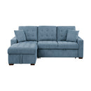 Waitsfield 2-Piece Sectional with Left Chaise, Pull-out Bed and Hidden Storage in Blue - 9816BU*2LCRL