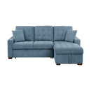 Waitsfield 2-Piece Sectional with Right Chaise, Pull-out Bed and Hidden Storage in Blue - 9816BU*2LLRC