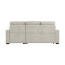 Waitsfield 2-Piece Sectional with Right Chaise, Pull-out Bed and Hidden Storage in Brown - 9816SN*2LLRC