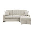 Waitsfield 2-Piece Sectional with Right Chaise, Pull-out Bed and Hidden Storage in Brown - 9816SN*2LLRC