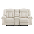Nutmeg Double Reclining Love Seat With Center Console - Beige