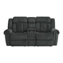 Nutmeg Double Reclining Love Seat With Center Console - Gray