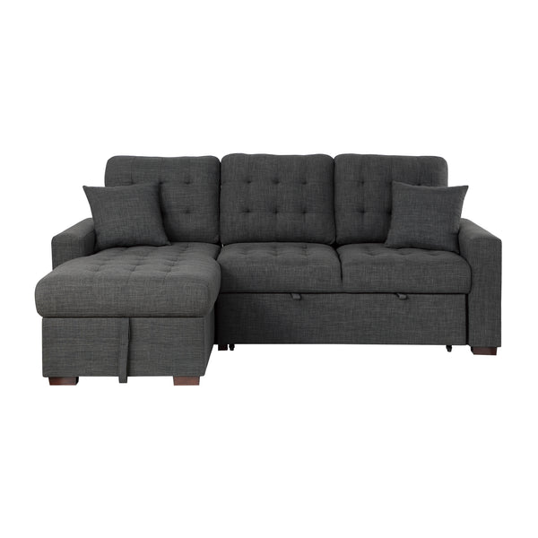 Mccafferty 2-Piece Sectional with Pull-out Bed and Left Chaise with Hidden Storage in Gray - 9916DG*2LCRL
