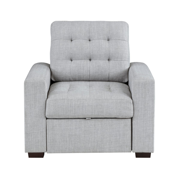 Mccafferty Chair with Pull-out Ottoman in Gray - 9916GY-1