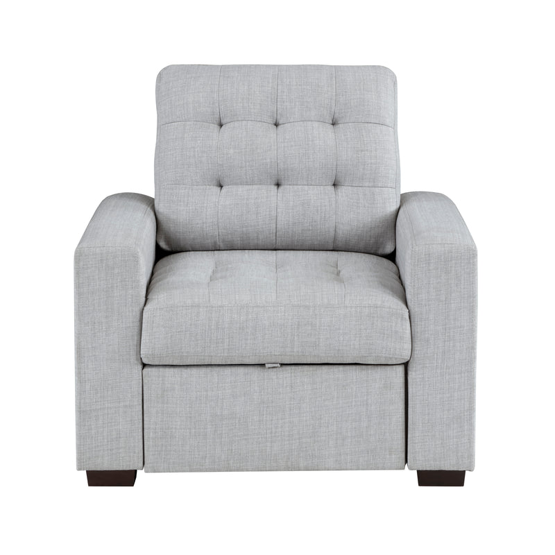 Mccafferty Chair with Pull-out Ottoman in Gray - 9916GY-1