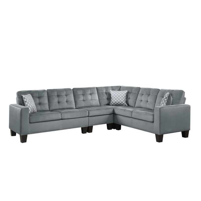 Lantana 2-Piece Reversible Sectional in Gray - 9957GY*SC