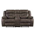 Madrona Hill Double Reclining Love Seat With Center Console - Brown