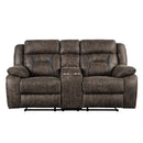 Madrona Hill Double Reclining Love Seat With Center Console - Brown
