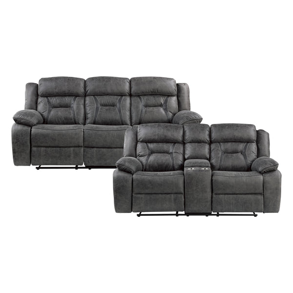 Madrona Hill 2pc Set: Sofa, Love in Gray - 9989GY*2