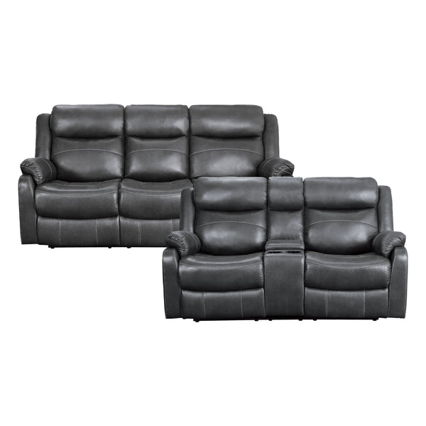 Yerba 2pc Set: Sofa, Love in Gray - 9990GY*2