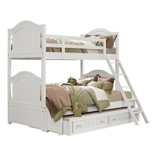Clementine (5) Twin/Full Bunk Bed with Twin Trundle in White - B1799-1F*R