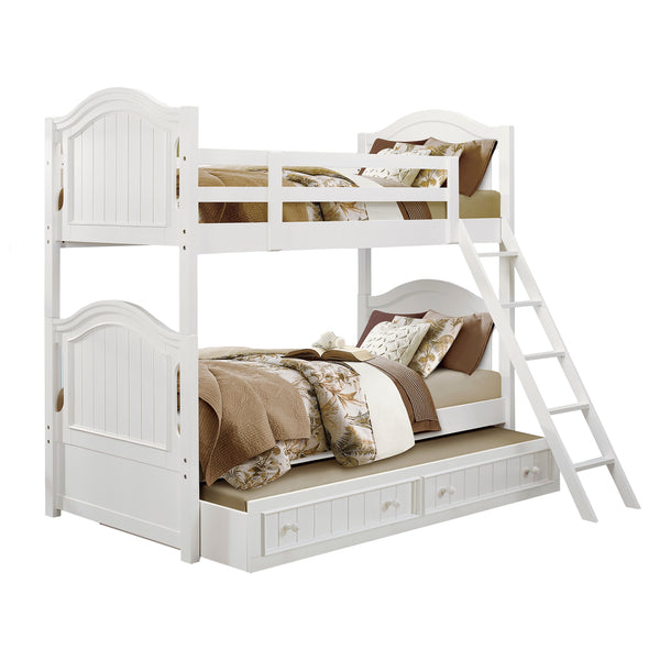 Clementine (4) Twin/Twin Bunk Bed with Twin Trundle in White - B1799-1*R