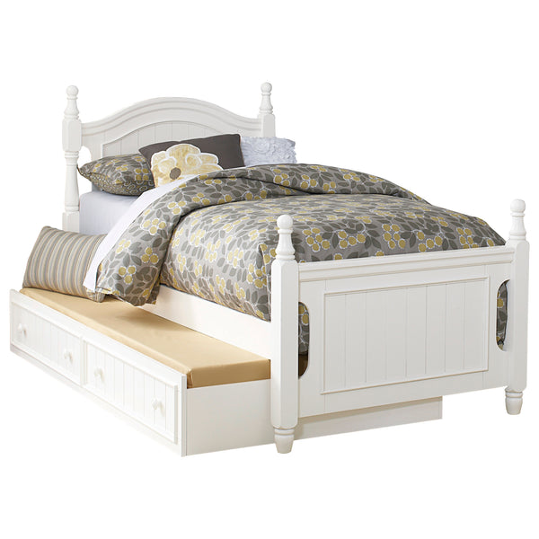 Clementine Twin Platform Bed with Twin Trundle in White - B1799T-1R