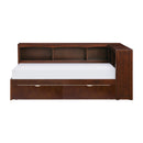 Rowe (4) Twin Bookcase Corner Bed with Storage Boxes in Cherry - B2013BCDC-1BCT*