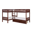 Rowe (4) Corner Bunk Bed with Storage Boxes in Cherry - B2013CNDC-1T*