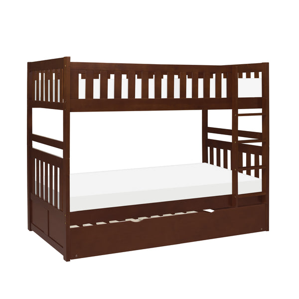 Rowe (4) Twin/Twin Bunk Bed with Twin Trundle in Cherry - B2013DC-1*R