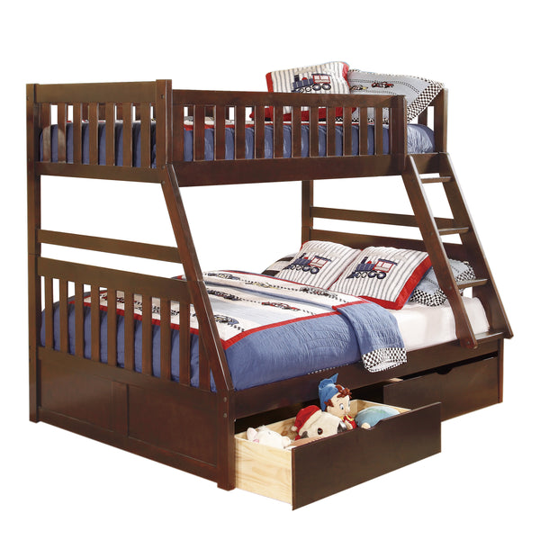 Rowe (4) Twin/Full Bunk Bed with Storage Boxes in Cherry - B2013TFDC-1*T