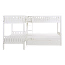 Galen (4) Corner Bunk Bed with Twin Trundle in White - B2053CNW-1R*