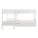 Galen (4) Corner Bunk Bed with Storage Boxes in White - B2053CNW-1T*