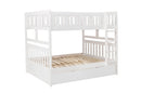 Galen (4) Full/Full Bunk Bed with Twin Trundle in White - B2053FFW-1*R