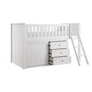 Galen (4) Low Loft Bunk with Dresser in White - B2053LLW-1*DR