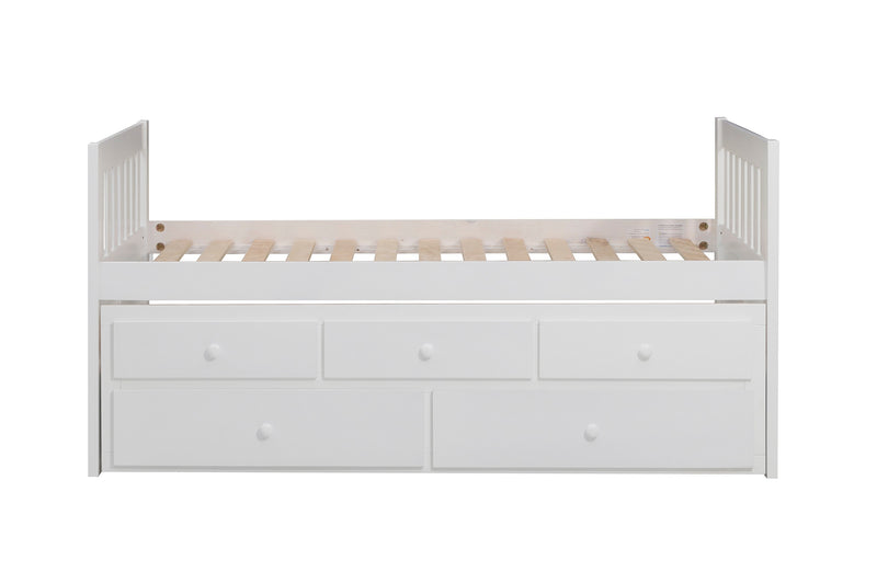 Galen (2) Twin/Twin Trundle Bed in White - B2053PRW-1*