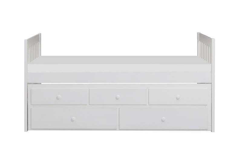 Galen (2) Twin/Twin Trundle Bed in White - B2053PRW-1*