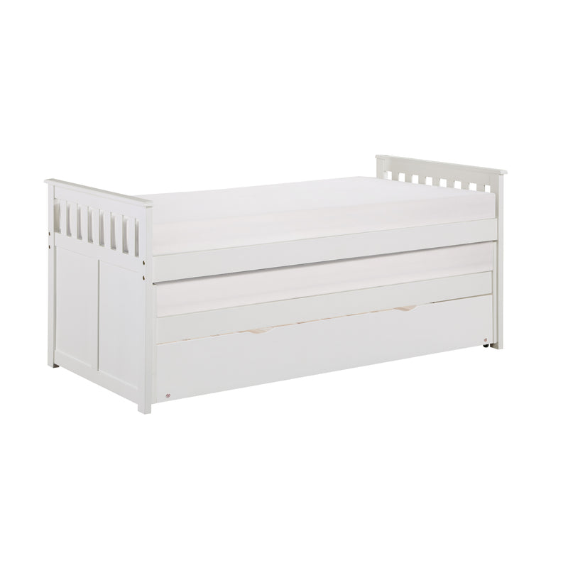 Galen Twin/Twin Bed with Twin Trundle in White - B2053RTW-1R