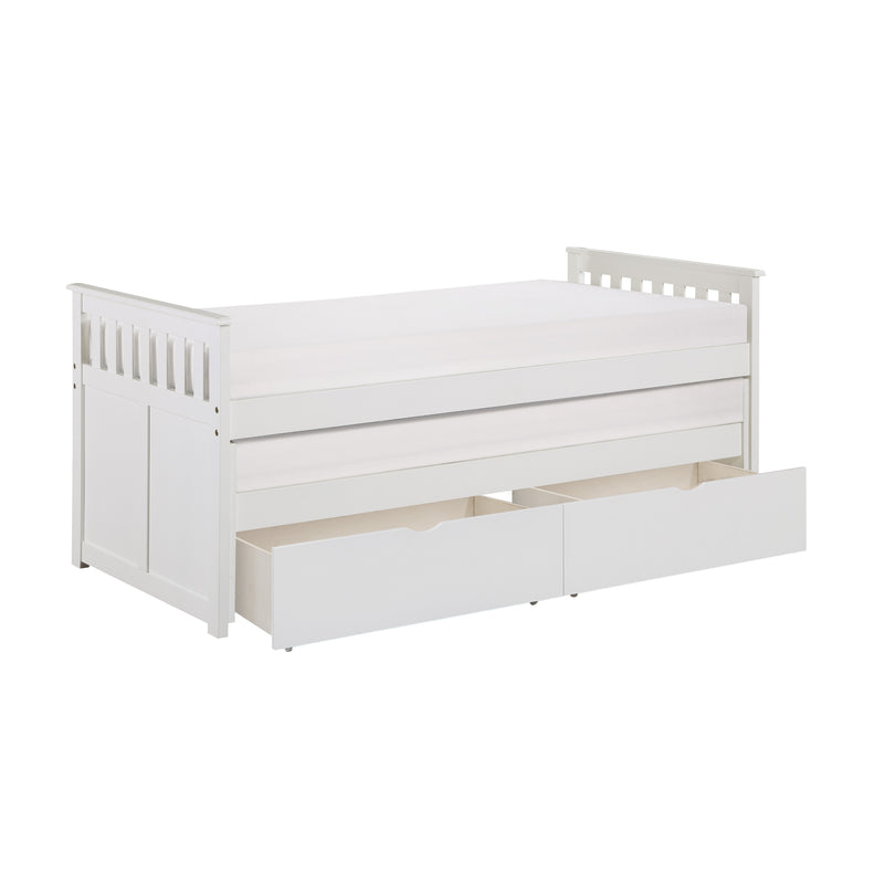 Galen (4) Twin/Twin Bed with Storage Boxes in White - B2053RTW-1T*