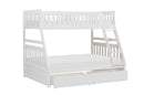 Galen (4) Twin/Full Bunk Bed with Storage Boxes in White - B2053TFW-1*T