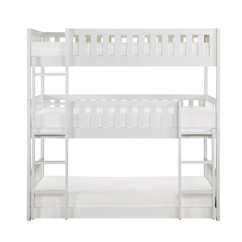 Galen (3) Triple Bunk Bed in White - B2053TTTW-1*