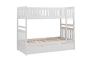 Galen (4) Twin/Twin Bunk Bed with Twin Trundle in White - B2053W-1*R