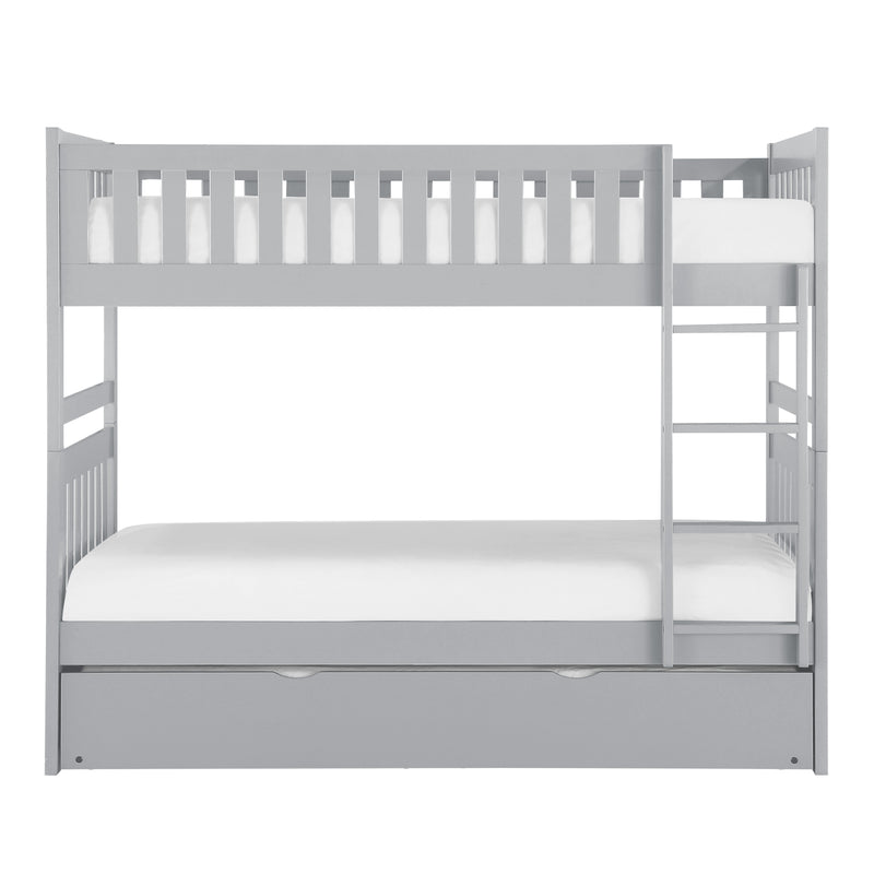 Orion (4) Twin/Twin Bunk Bed with Twin Trundle in Gray - B2063-1*R