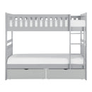 Orion (4) Twin/Twin Bunk Bed with Storage Boxes in Gray - B2063-1*T
