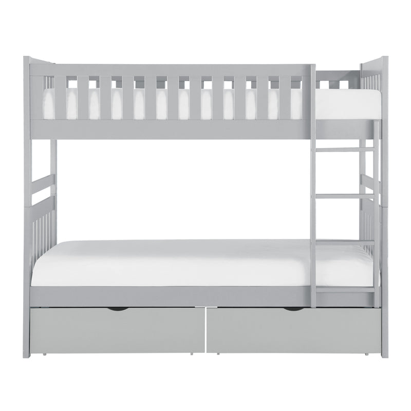 Orion (4) Twin/Twin Bunk Bed with Storage Boxes in Gray - B2063-1*T