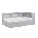 Orion (4) Twin Bookcase Corner Bed with Twin Trundle in Gray - B2063BC-1BCR*
