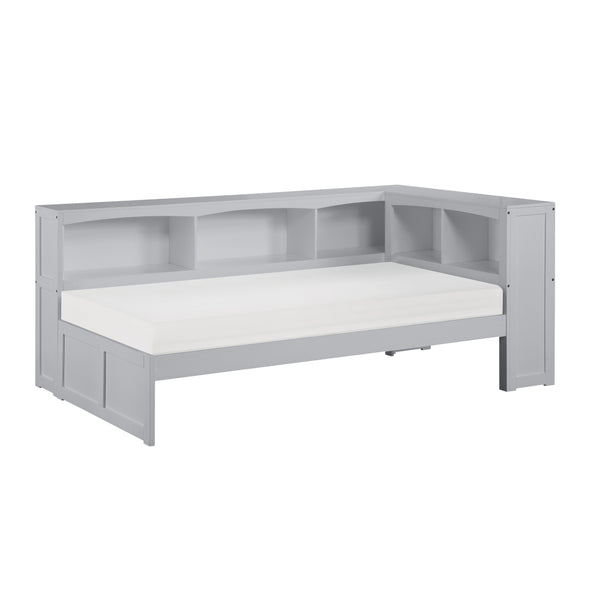 Orion (3) Twin Bookcase Corner Bed in Gray - B2063BC-1BC*
