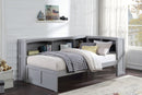 Orion (3) Twin Bookcase Corner Bed in Gray - B2063BC-1BC*