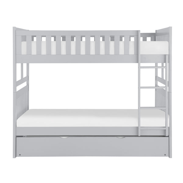 Orion (4) Full/Full Bunk Bed with Twin Trundle in Gray - B2063FF-1*R