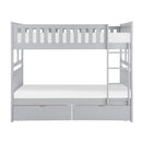 Orion (4) Full/Full Bunk Bed with Storage Boxes in Gray - B2063FF-1*T