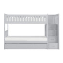 Orion (5) Twin/Twin Step Bunk Bed with Twin Trundle in Gray - B2063SB-1*R