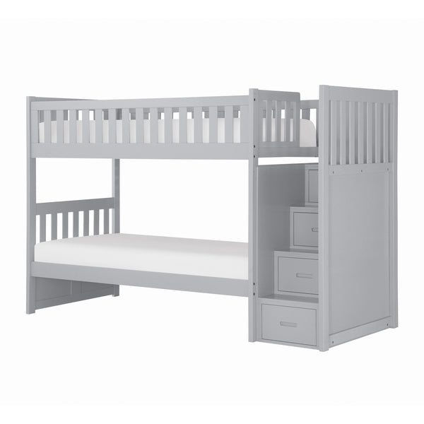 Orion (4) Twin/Twin Step Bunk Bed in Gray - B2063SB-1*